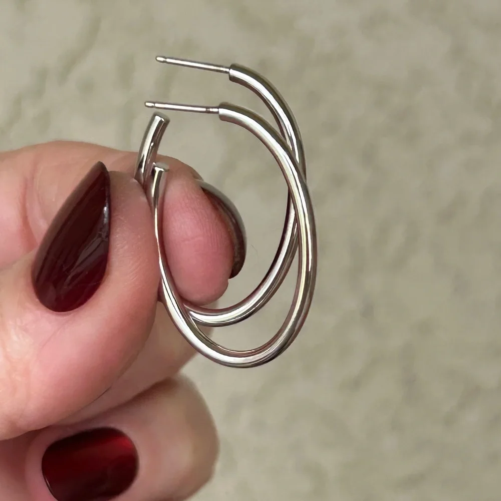Delicate Silver Hoop Earrings